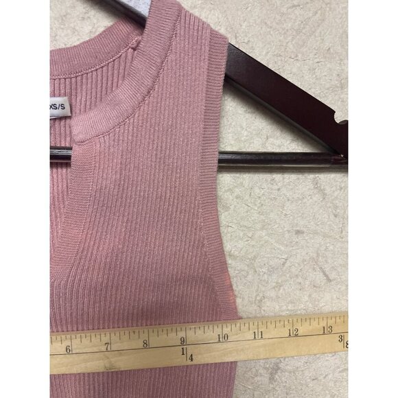 Princess Polly Women's Tank Top Knit Sweater Key Hole Pink Size XS Small Ribbed - Picture 4 of 7